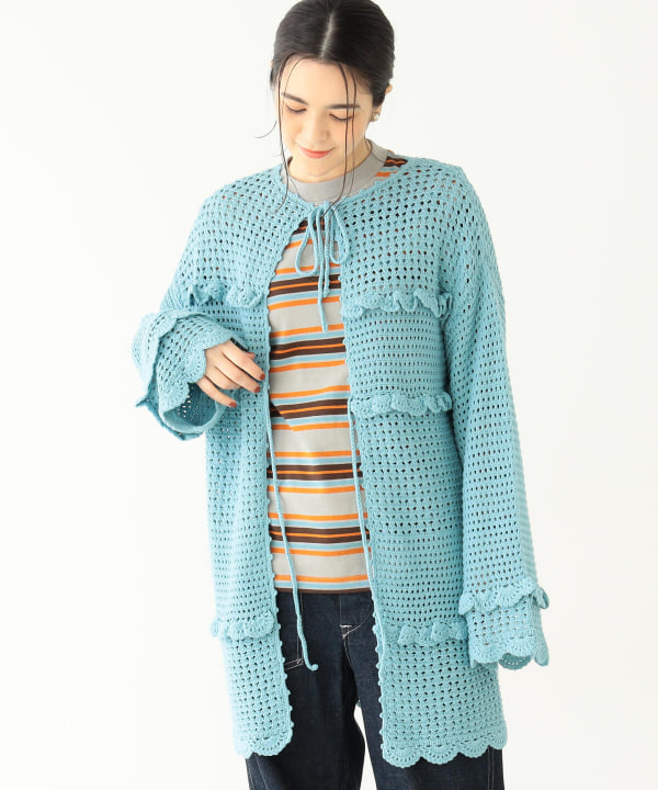 BEAMS BOY(ビームス ボーイ)BEAMS BOY / フリル ニット カーディガン ...