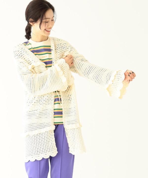 BEAMS BOY(ビームス ボーイ)BEAMS BOY / フリル ニット カーディガン ...