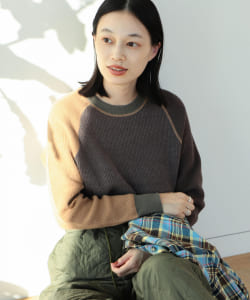 BEAMS BOY / 14ゲージ ワッフル クルー ニット