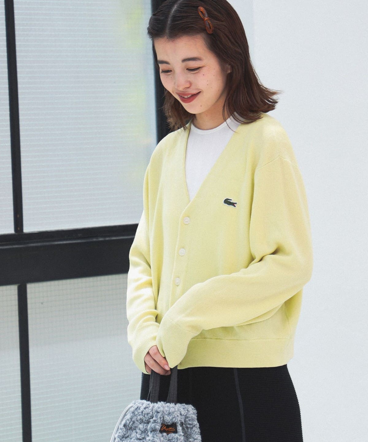 LACOSTE for BEAMS BOY / 別注 Vネック カーディガン