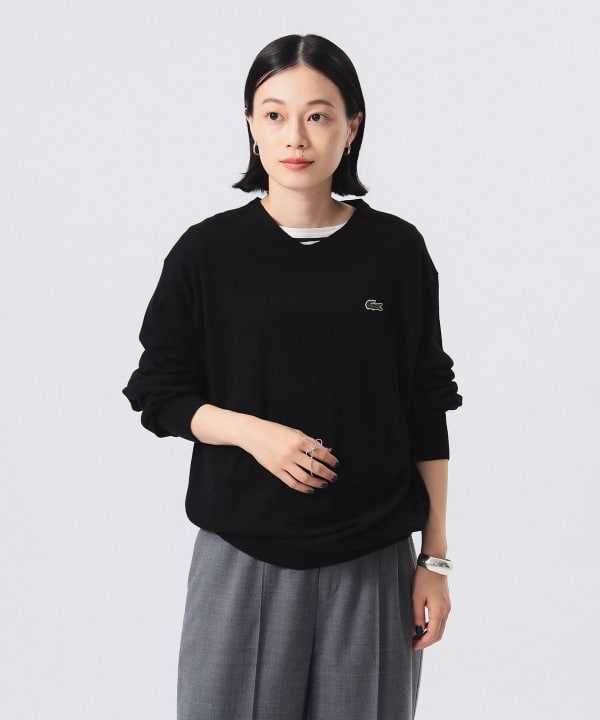 BEAMS BOY（ビームス ボーイ）【別注】LACOSTE / Vネック ニット（トップス ニット・セーター）通販｜BEAMS