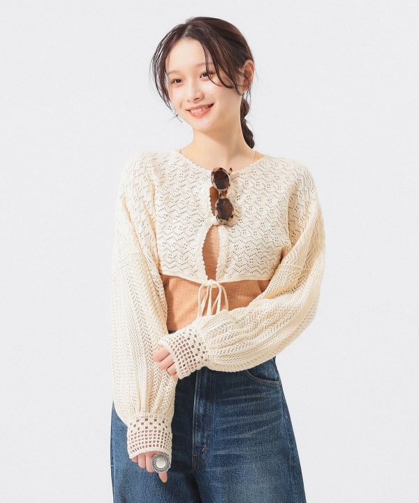 BEAMS BOY（ビームス ボーイ）レース ニット ボレロ（トップス