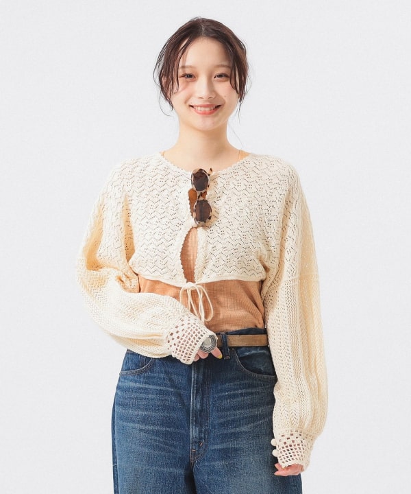 BEAMS BOY（ビームス ボーイ）レース ニット ボレロ（トップス