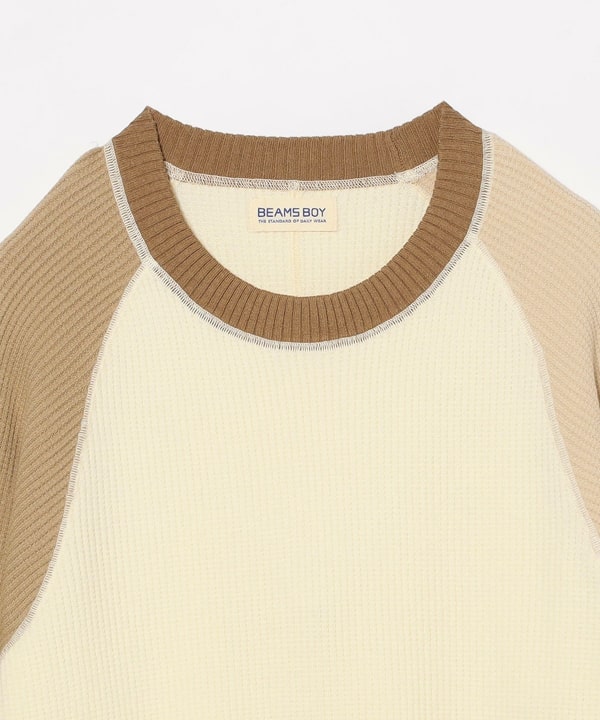 BEAMS BOY 14ゲージ ワッフル クルー ニット BEAMS BOY（ビームス ボーイ）14ゲージ ワッフル クルー ニット
