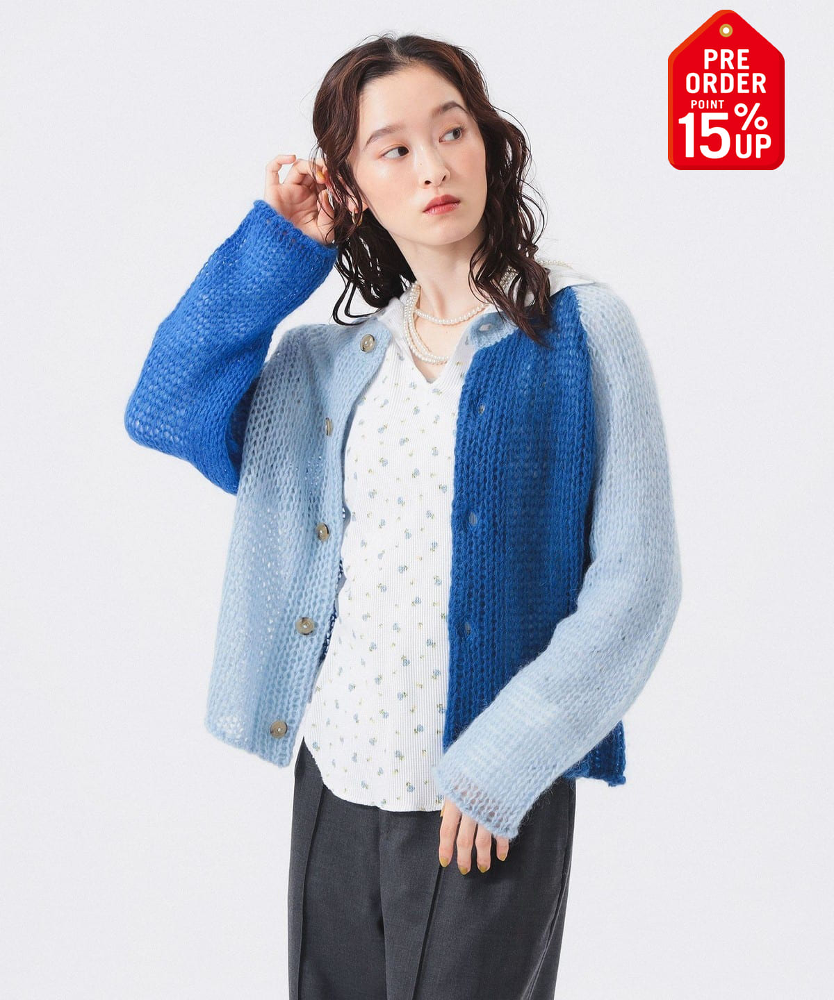 【+15%ポイントUP】モヘア クレイジー カーディガン トップス WOMEN BLUE ONE SIZE 【+15%ポイントUP】モヘア クレイジー カーディガン トップス WOMEN BLUE ONE SIZE