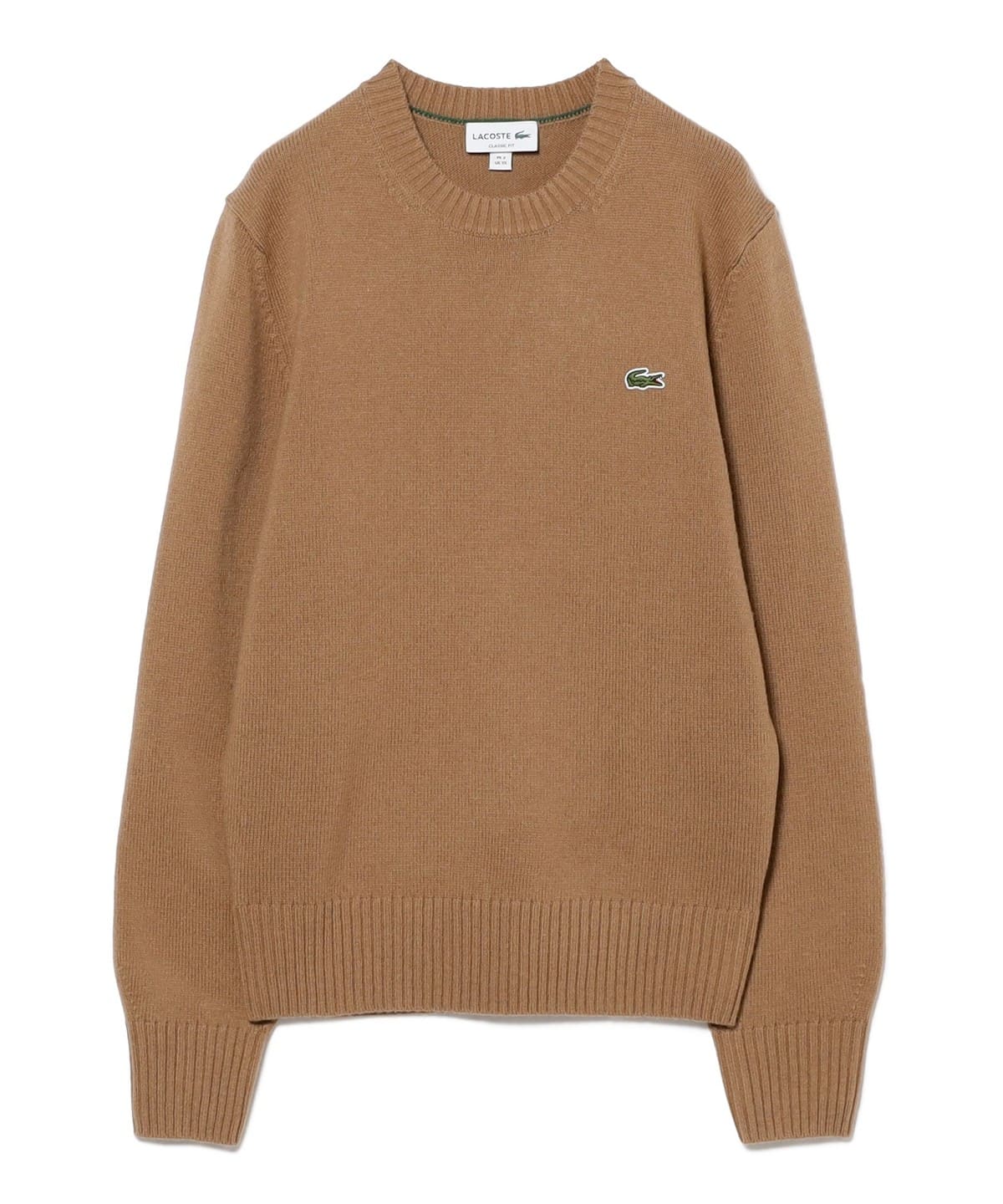 【未使用品】LACOSTE/エッセンシャル ウール ニット セーター/ベージュ BEAMS BOY（ビームス ボーイ）LACOSTE / エッセンシャル ウール