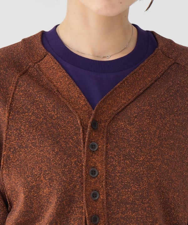 BEAMS BOY（ビームス ボーイ）maturely / グリッター V カーディガン