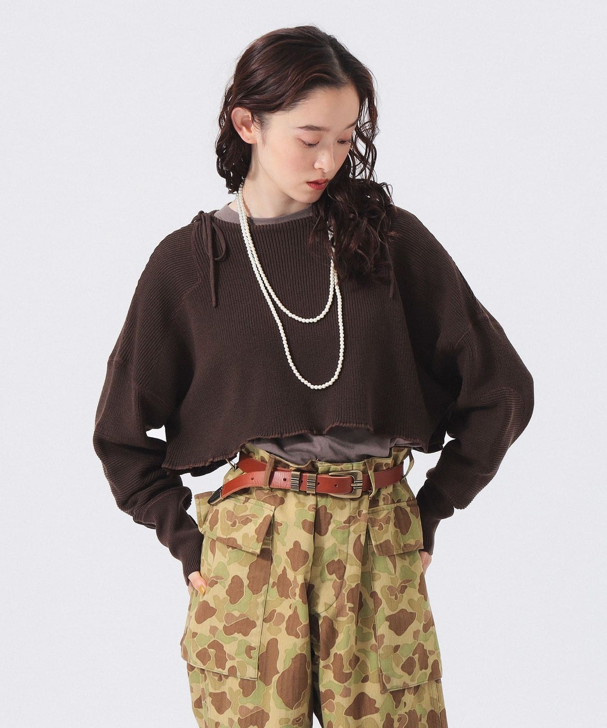 ミリタリー ショート プルオーバー トップス WOMEN D. BROWN ONE SIZE ミリタリー ショート プルオーバー トップス WOMEN D. BROWN ONE SIZE