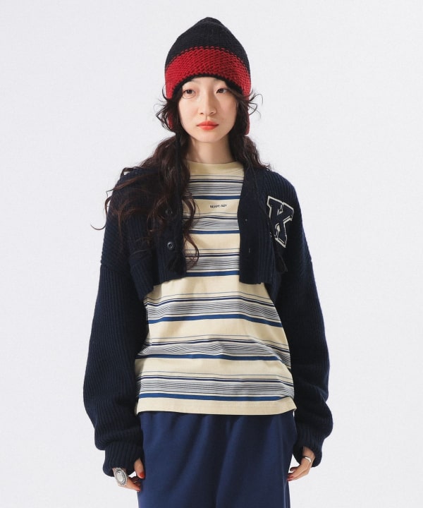 BEAMS BOY（ビームス ボーイ）ショート レタード カーディガン