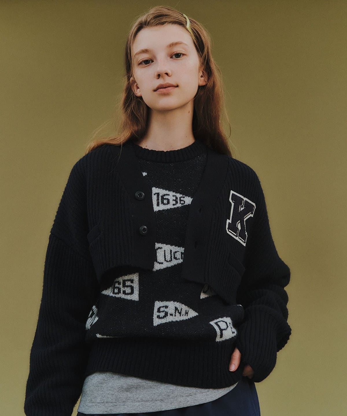 ショート レタード カーディガン トップス WOMEN NAVY ONE SIZE ショート レタード カーディガン トップス WOMEN NAVY ONE SIZE