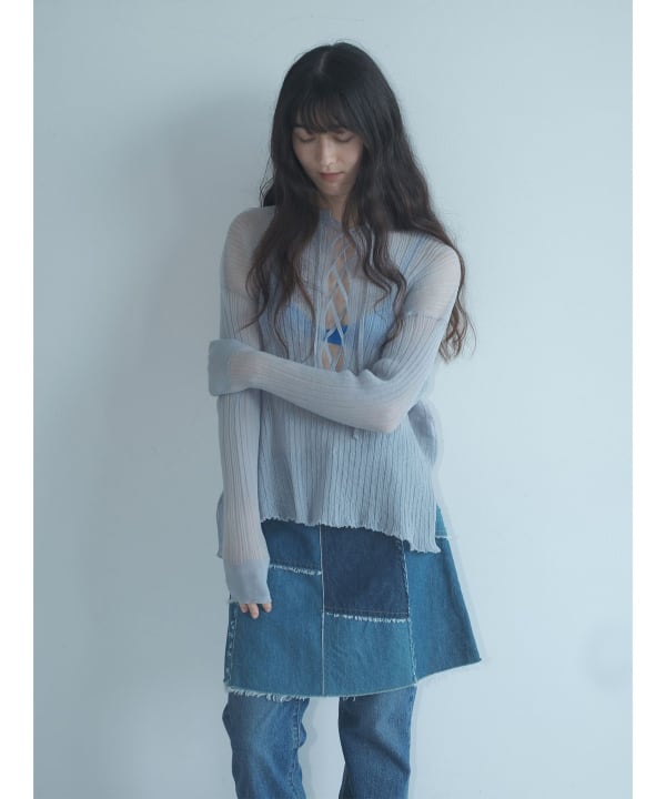 ゆめ BEAMS HEART（ビームス ハート）スキッパー襟 ニット プル