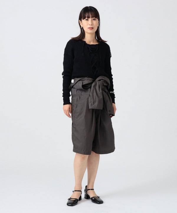 ✨美品✨ ビームスハート 3ピース セットアップ スーツ 千鳥格子 ウール混 BEAMS JAPAN（ビームス ジャパン）〈WOMEN〉レースアップ ニット