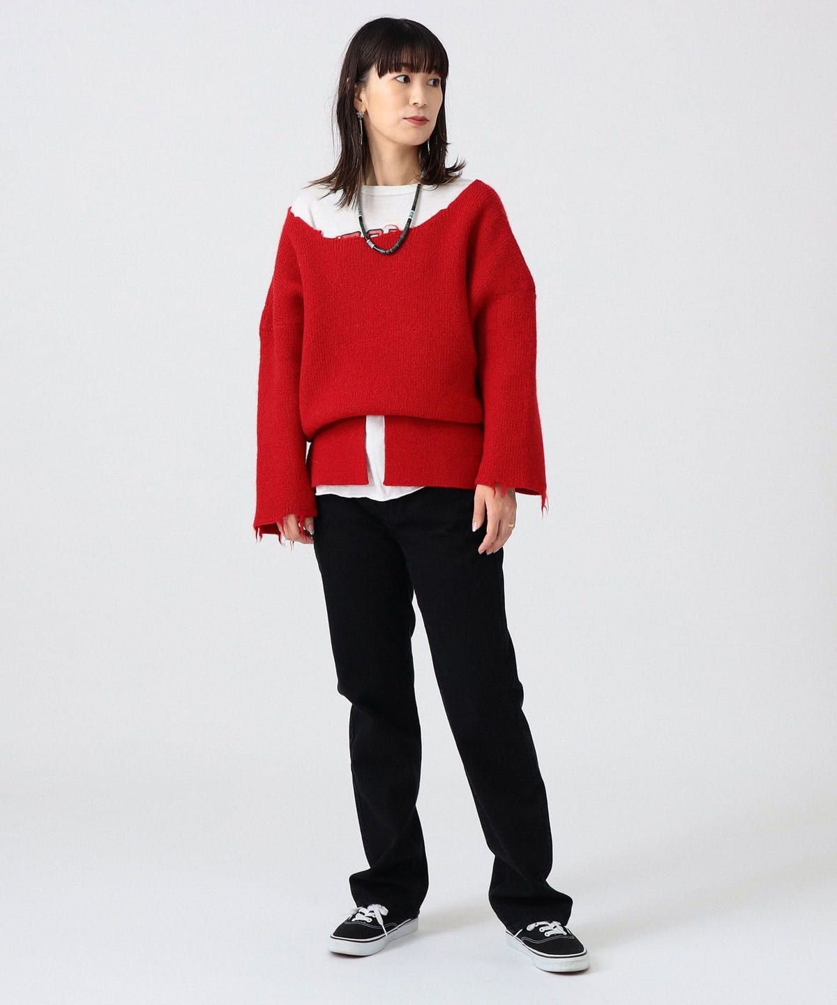 〈女裝〉船型領羅紋上衣