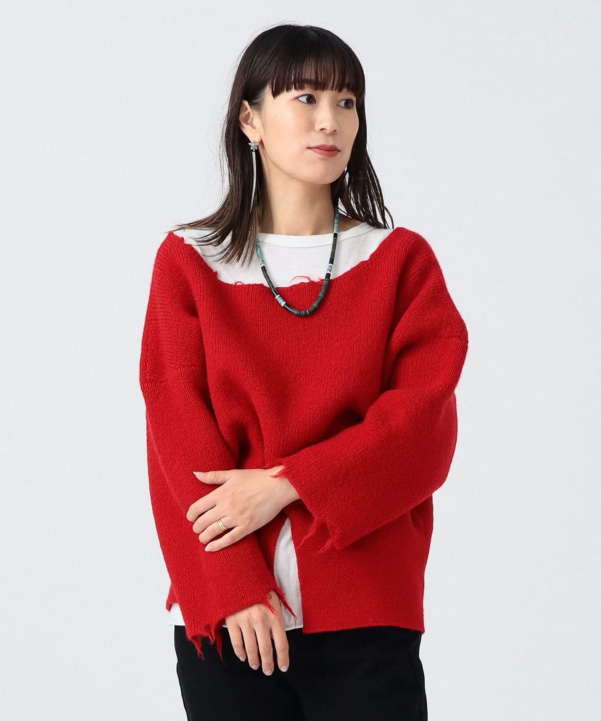 〈女裝〉船型領羅紋上衣