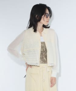 maturely / オープン ワーク レイヤード カーディガン