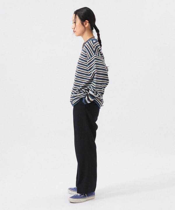 7-gauge multi-border crew neck sweatshirt. BEAMS STAFF: H159 Size: 1