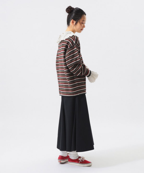 7-gauge multi-border crew neck sweatshirt. BEAMS STAFF: H159 Size: 1