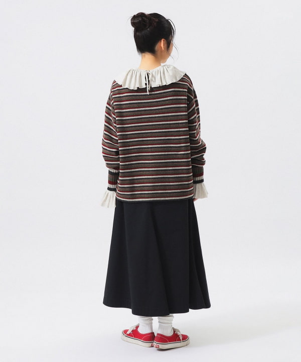 7-gauge multi-border crew neck sweatshirt. BEAMS STAFF: H159 Size: 1