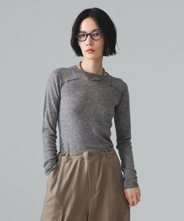 【+10%ポイントUP】maturely / ウール コマンド ロングスリーブ Model : H1073 B77 W57 H82　Size : 1