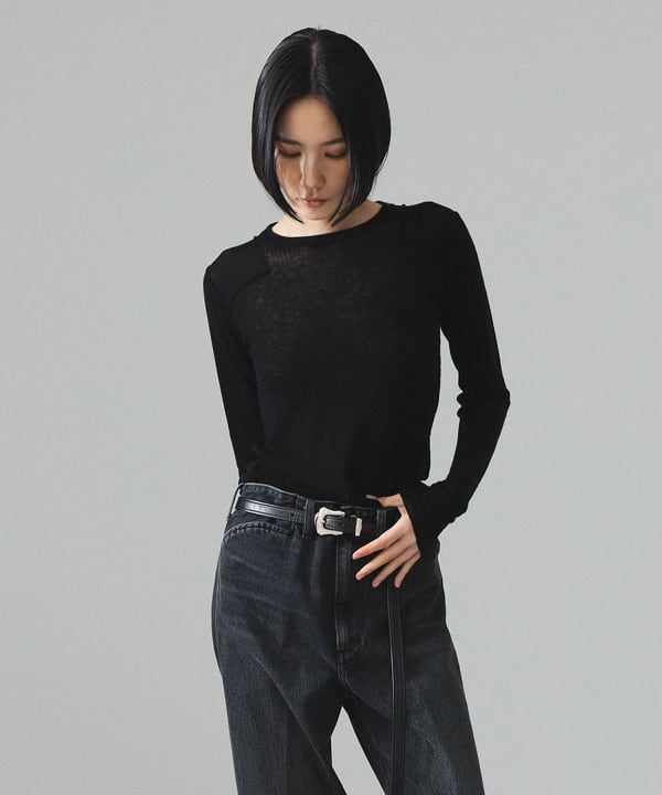 【+10%ポイントUP】maturely / ウール コマンド ロングスリーブ Model : H1073 B77 W57 H82　Size : 1