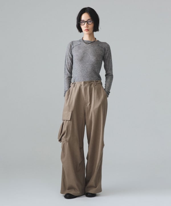 【+10%ポイントUP】maturely / ウール コマンド ロングスリーブ Model : H1073 B77 W57 H82　Size : 1