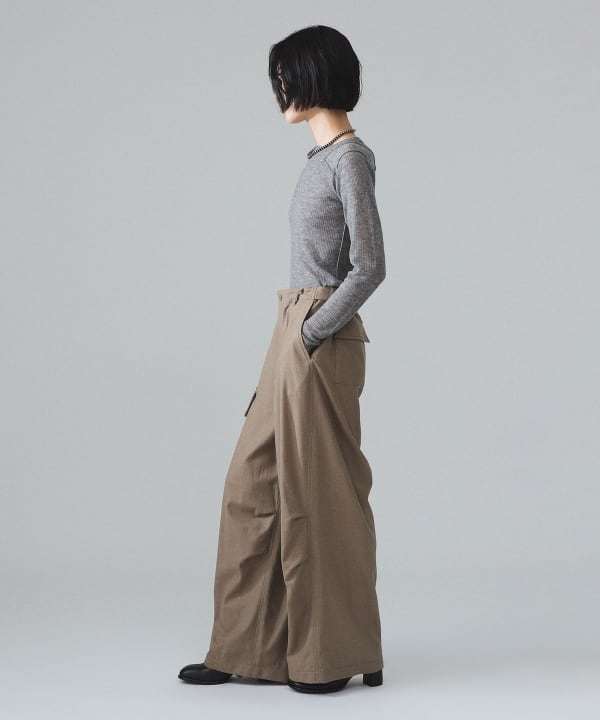 【+10%ポイントUP】maturely / ウール コマンド ロングスリーブ Model : H1073 B77 W57 H82　Size : 1