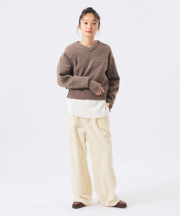 モヘヤ ミックス Vネック ニット Model : H161 B76 W60 H82　Size : 1