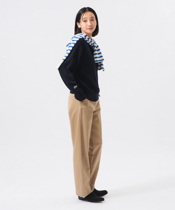 【別注】LACOSTE / クルーネック ニット Model： H165 B80 W59 H85　Size： 36
