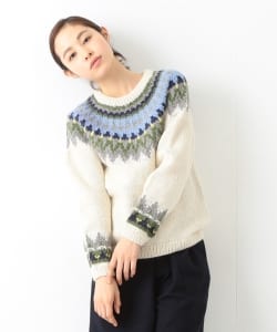 BEAMS BOY / 手編み ノルディック クルー 16AW