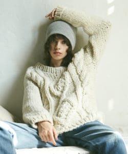 ￥BEAMS BOY / ハンドニット アラン クルーネック