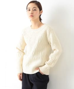 ￥BEAMS BOY / 5ゲージ パネルリンクス クルーネック