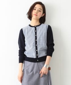 BEAMS BOY / 12ゲージ シアサッカーパッチ カーディガン