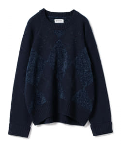 BEAMS BOY / トーン アーガイル クルーネック ニット