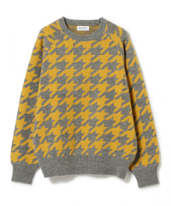 BEAMS BOY / 7ゲージ ビッグ 千鳥 ジャカード クルー ニット