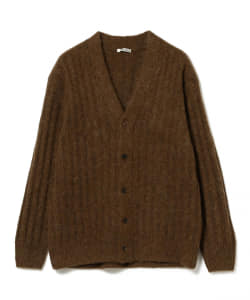 AURALEE / BABY ALPACA WOOL WIDE RIB KNIT CARDIGAN