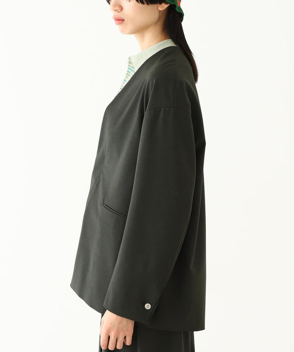 BEAMS BOY maturely / 2Way Stretch Nocollar Jacket（外套其他外套