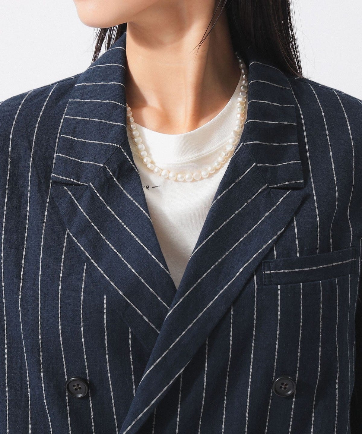 BEAMS BOY（ビームス ボーイ）ピンストライプ ダブル ジャケット