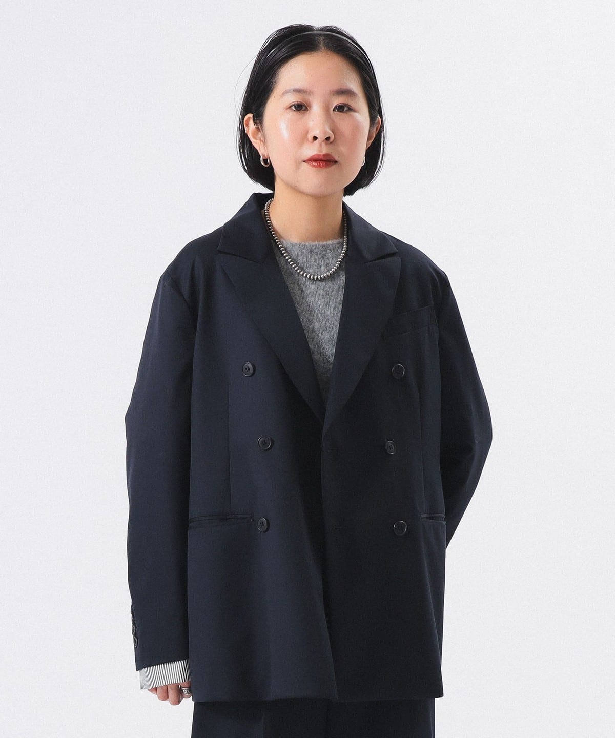 カフ デタッチャブル ダブルジャケット ジャケット WOMEN NAVY 2 カフ デタッチャブル ダブルジャケット ジャケット WOMEN NAVY 2