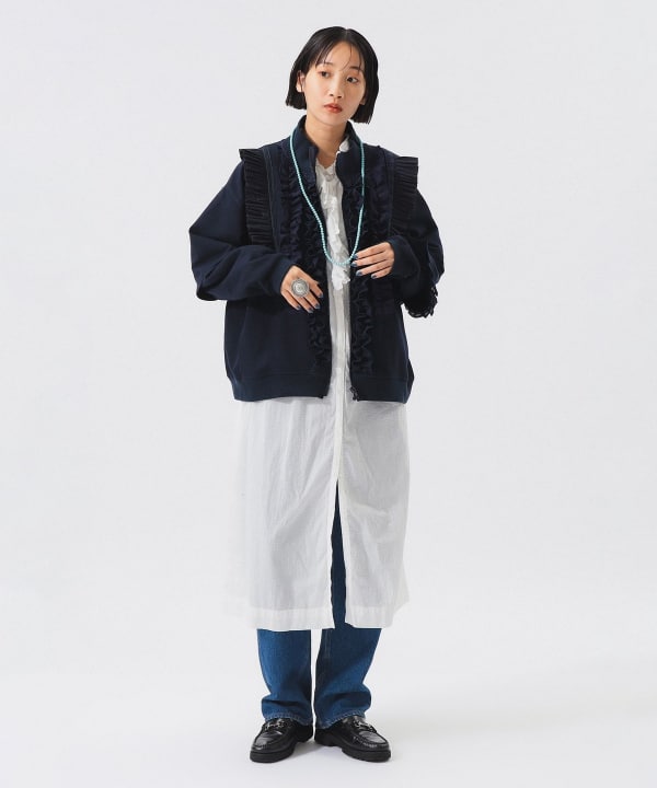 ✨美品✨ダイアグラム　フリルレイヤードブルゾン　ネイビー　36 BEAMS JAPAN（ビームス ジャパン）【別注】TORI-TO / フリル