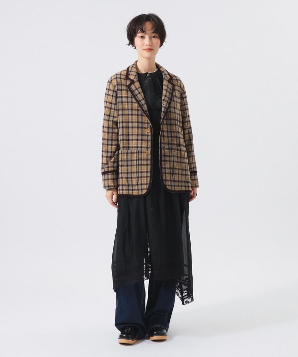 Wool Check Jacket Model: H166 B84 W60 H86 Size: 0