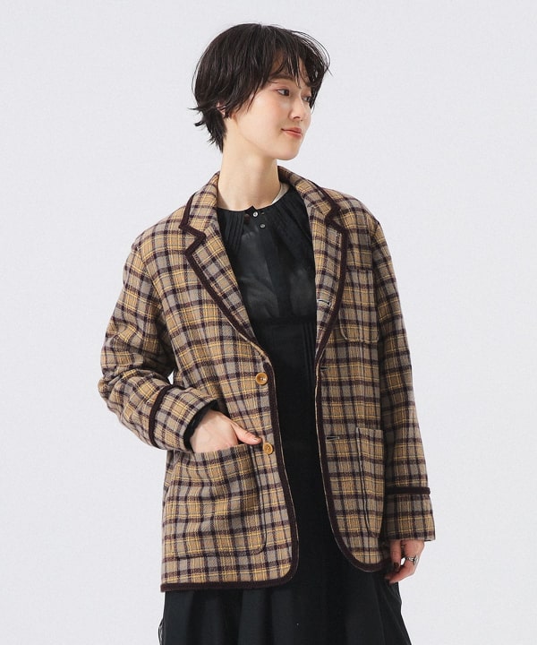 Wool check jacket