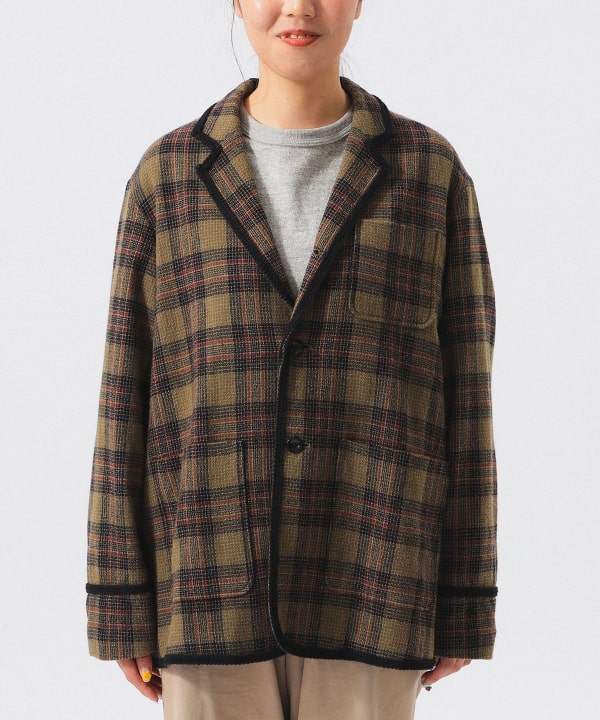 Wool check jacket