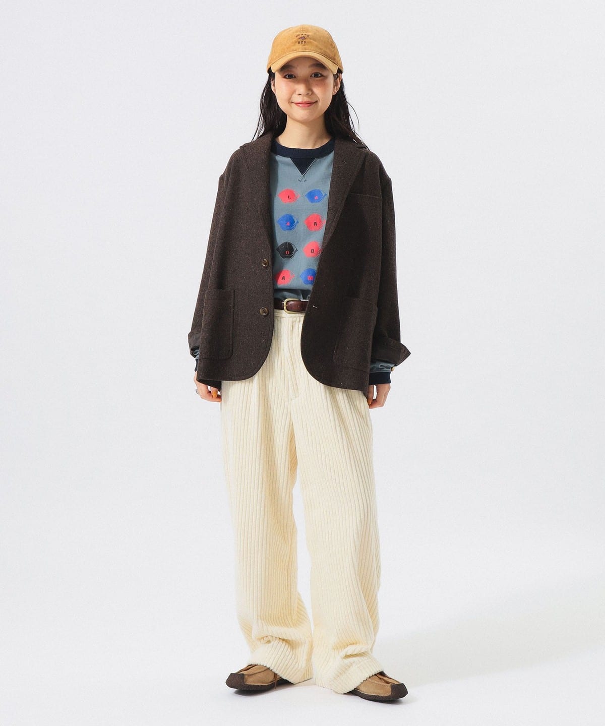 BEAMS BOY（ビームス ボーイ）ツイード 3ボタン ビッグジャケット