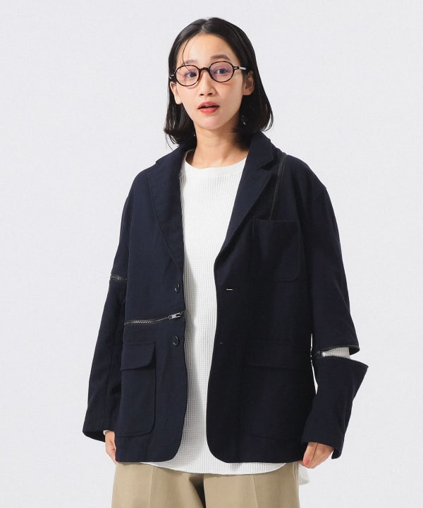 【別注】ENGINEERED GARMENTS × BEAMS BOY / Zip Wool Serge Jacket Model : H165 B80 W59 H85　Size : ONE SIZE