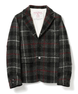 BEAMS BOY / ハリスツイード エルボーパッチ ３ボタン ジャケット