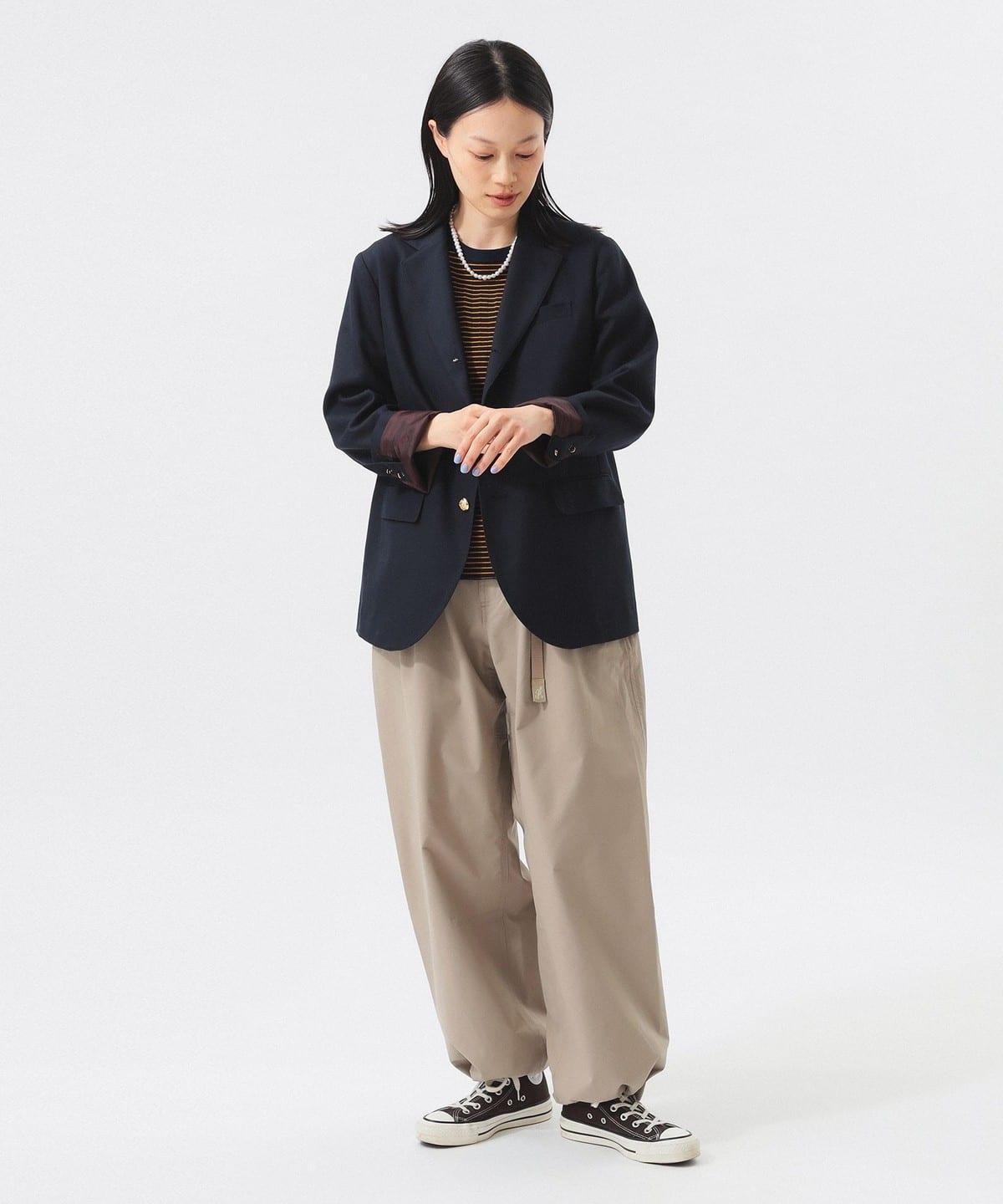 BEAMS BOY（ビームス ボーイ）ポリエステル ウール 3ボタン ブレザー