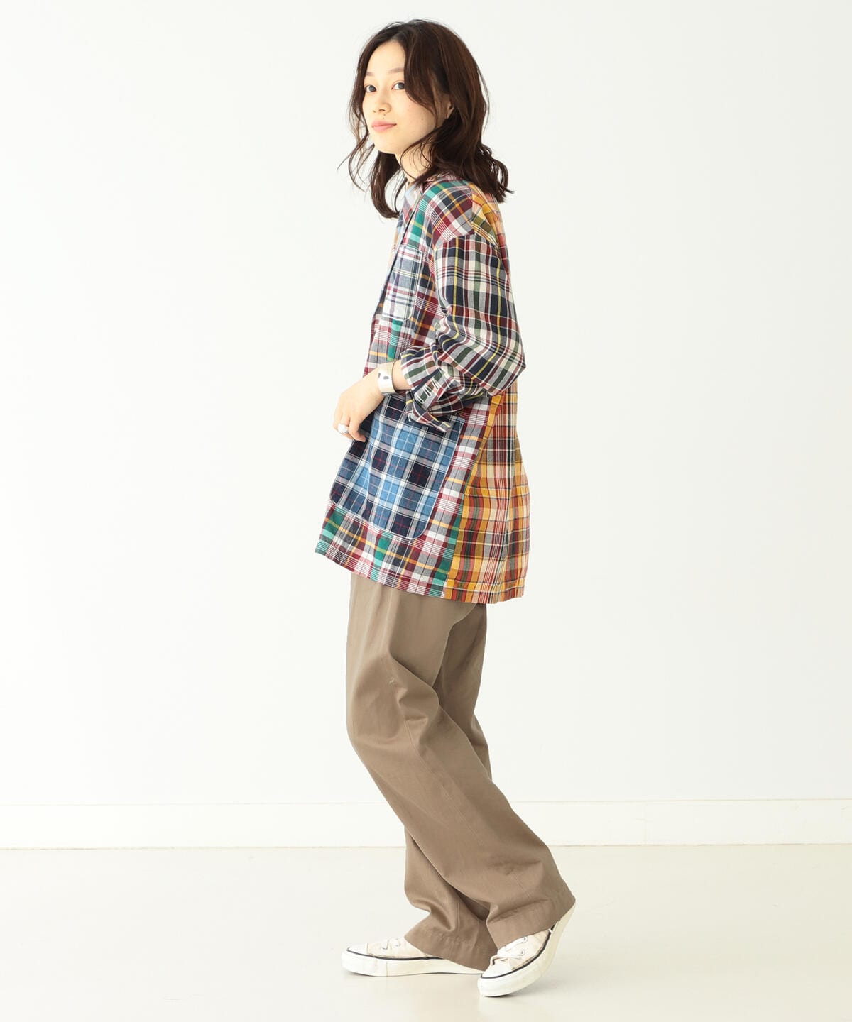 BEAMS BOY Check Big 2botan Jacket atamed.com.br