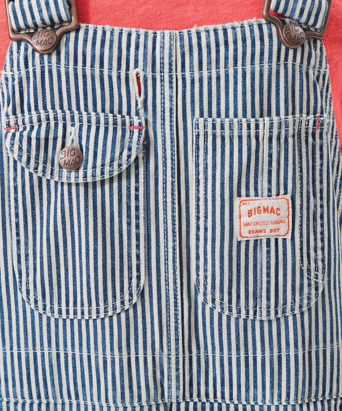 BIGMAC × BEAMS BOY / 別注 ヒッコリー オーバーオール