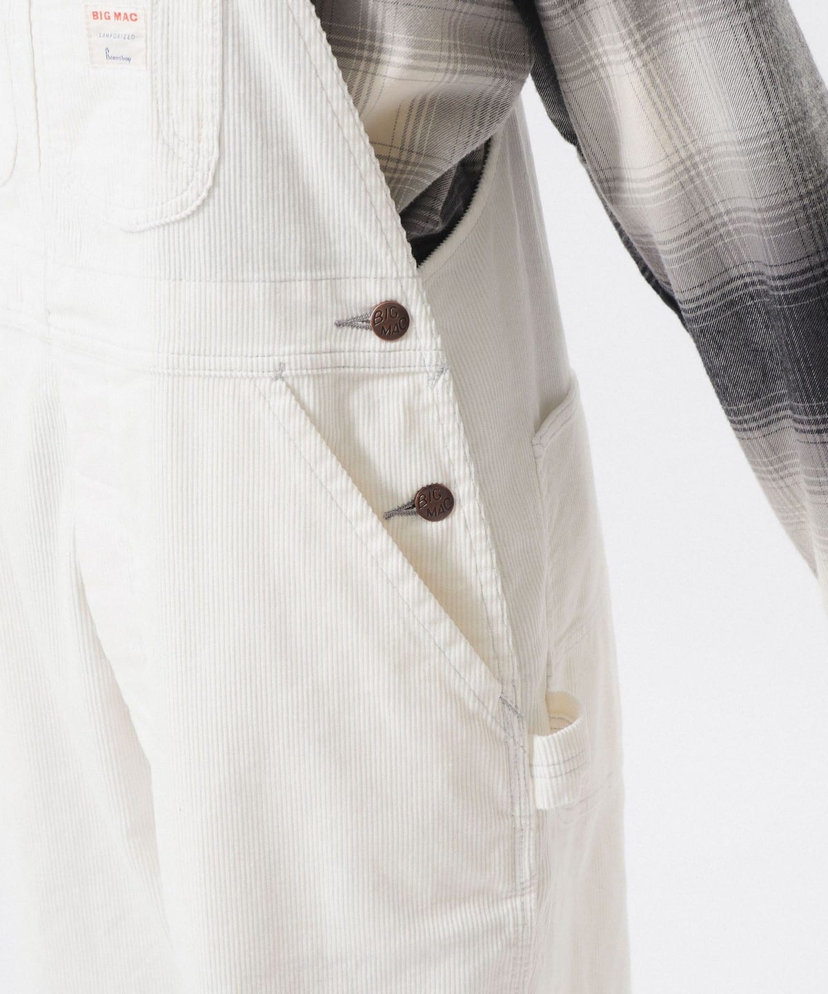 schott コーデュロイ オーバーオール ホワイト BEAMS SELECTION for WOMEN（ビームス セレクション for ウィメン