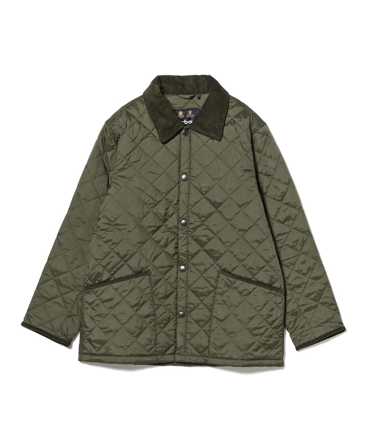 Barbour (バブアー) BEAMS BOY (ビームスボーイ) Balvenie Long Jacket カーキ×ブラウン サイズ:10（M相当）